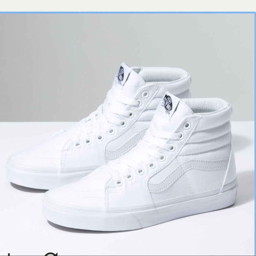 VANS || white high top canvas SK8-HI